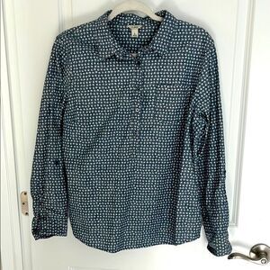 L.L Bean Medium Weight Chambray Popover Roll tab Sleeves NWOT